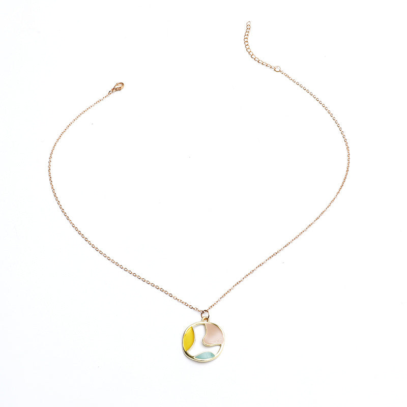 Wholesale Vintage Alloy Oil Dripping Hollow Earrings Necklace Jewelry Set